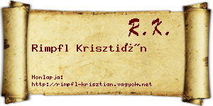 Rimpfl Krisztián névjegykártya